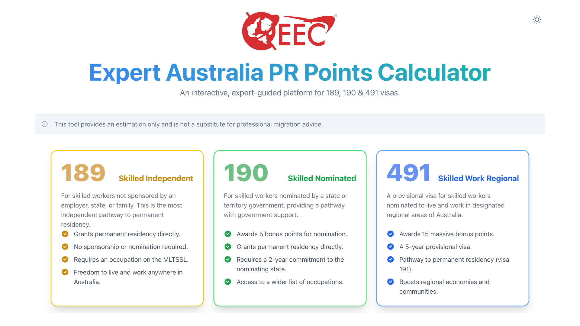 PR Points Calculator Screenshot